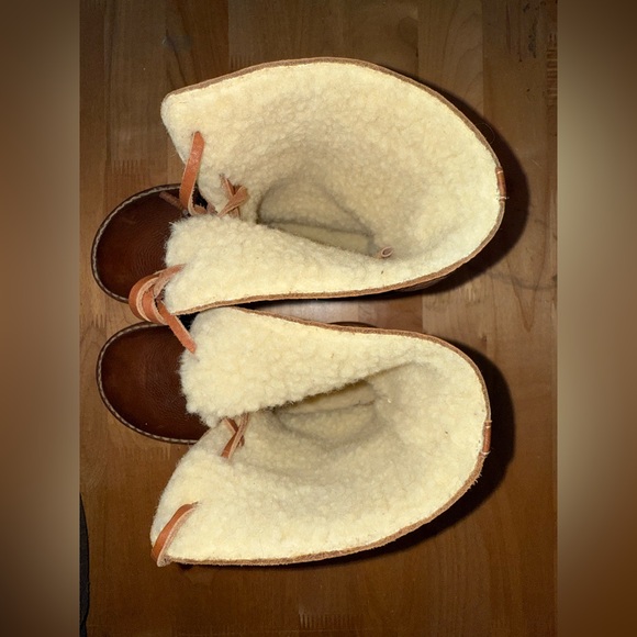 Duckfeet ÅRHUS Pebbled Leather Boot In Nut Size 37 US 6.5/7 Sheep Wool Wide Toe - Picture 5 of 8
